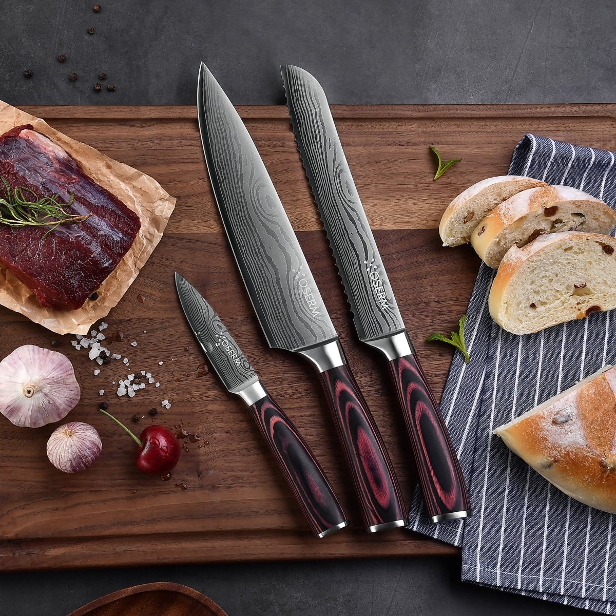 OSERM 3+1 Mystery Knife Set: Unveil Your Surprise with Premium High Carbon Stainless Steel Chef Knives & Exclusive Blind Box Bonus