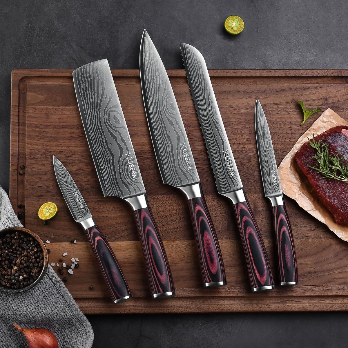OSERM 5+1 Mystery Knife Set: Unveil Your Surprise with Premium High Carbon Stainless Steel Chef Knives & Exclusive Blind Box Bonus