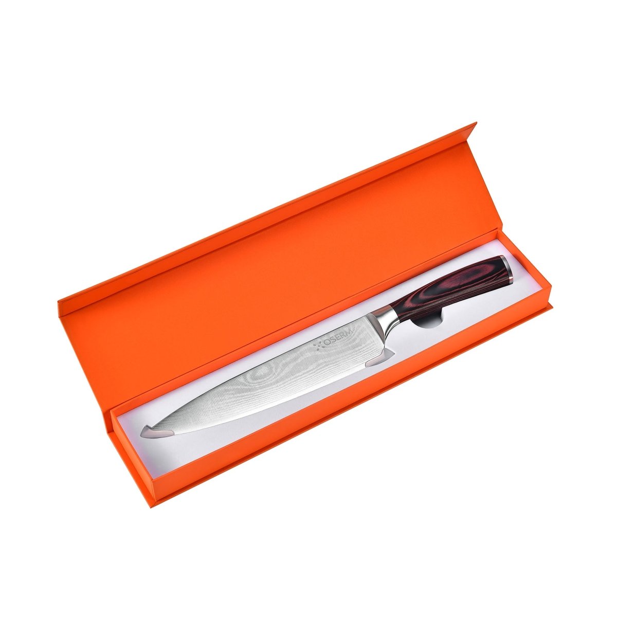 OSERM 8'' Japanese Chef Knife: Ultra-Sharp High Carbon Stainless Steel with Pakkawood Handle & Beautiful Gift Box