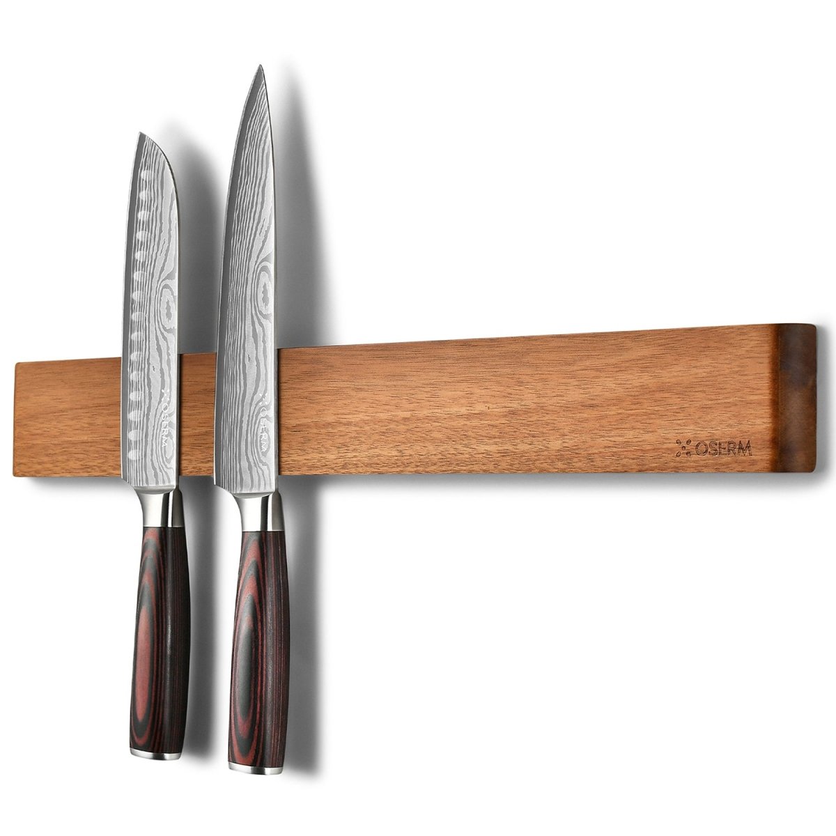 OSERM Premium Acacia Wood Magnetic Knife Strip β 19.7'' (50 cm) Wooden Wall - Mounted Holder