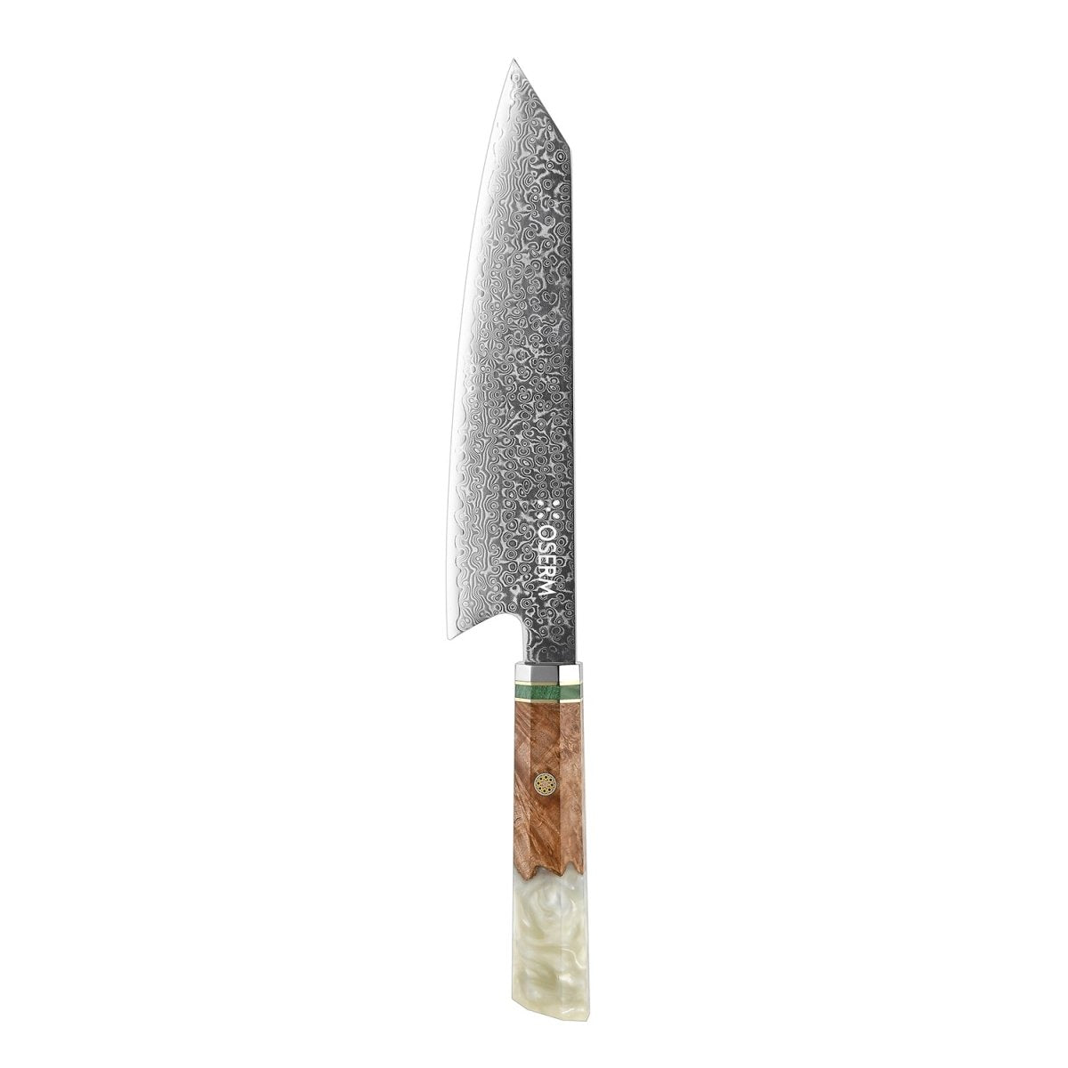 OSERM “Reika 霊霞” Japanese Damascus Kiritsuke Chef Knife with White Handle – Gift - Ready in Premium Box